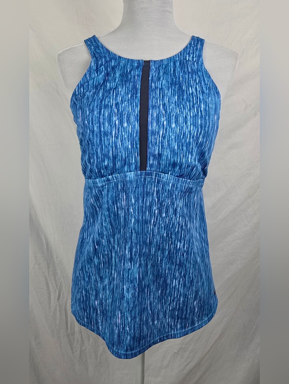 Nike Tankini Swim Top Blue Racerback Built In Bra Lightly Padded Lined sz 1X